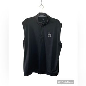 Adidas black sleeveless 1/4 zip neck golf pullover. Rolling Road. Large